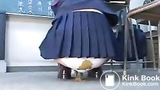 Japanese girl pooping in panty