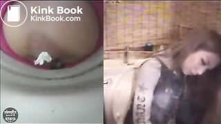 Stuffing toilet paper in ass