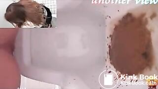Hard diarrhea in a public toilet