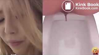 Hard diarrhea in a public toilet