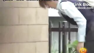 Girls locked toilet public poop accident