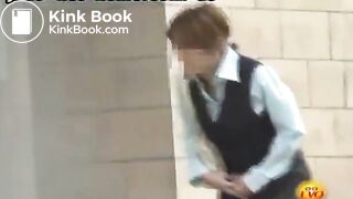 Girls locked toilet public poop accident