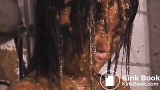 Japanese whore gets extremely mad in scat t0rture