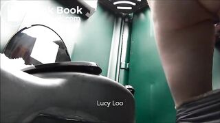 Woman liquid pooping toilet