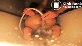 Messy enema in your face