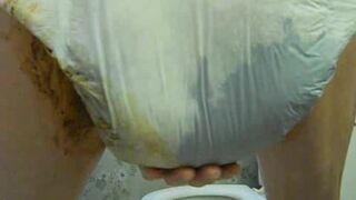 messy blowout in a diaper