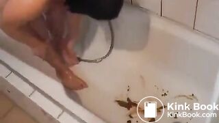 german bbw does scat enema in tub