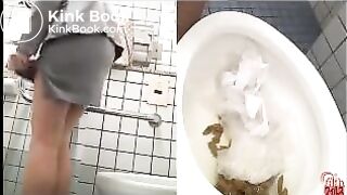 Japanese secretary did a real mess in public bathroom