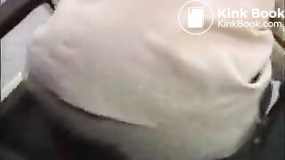 Asian woman poops her skirt.