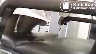 Asian woman poops her skirt.