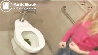 Blonde toilet poop - video 2