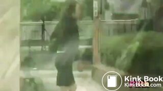 Secretary shitting in public