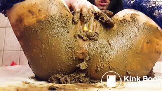 Girl smearing & eating shit