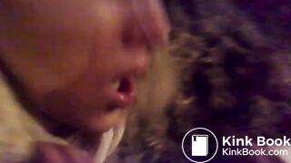 Girl likes to lick dog shit