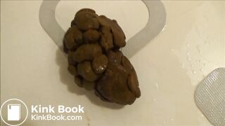 Fat hot girl playing with poop