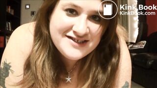 Fat hot girl playing with poop