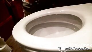 Sexy teen on toilet pooping