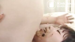 Lesbo babes play scat games and share shit kisses with each other