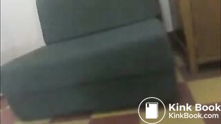 Cute ebony girl rubbing shit on her face