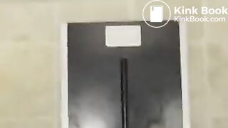 Girl with Black Hair pooping on the Toilet