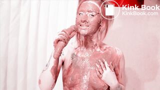 Cover all, stuff mouth, puke on dildo