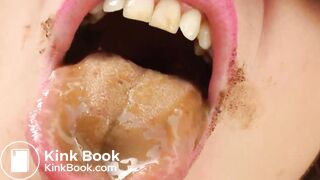 scat flower - close up puking and swallowing