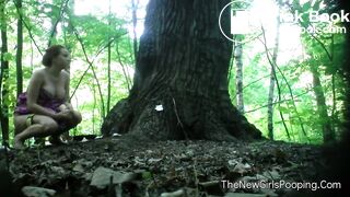 Pregnant Babe Outside Shitting