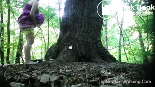 Pregnant Babe Outside Shitting