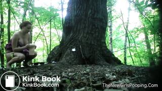 Pregnant Babe Outside Shitting