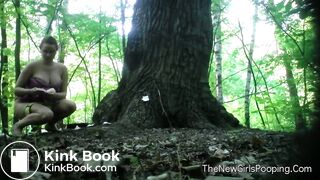 Pregnant Babe Outside Shitting