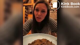Hot girl eat shit from a plate