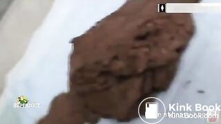 Girl making big shit outside