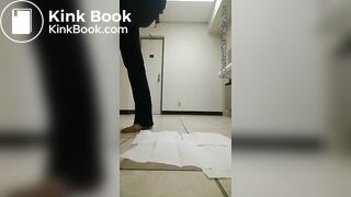 Sexy girl shitting at work