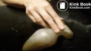 Blonde Chick Sucking A Shitty Butt-Plug