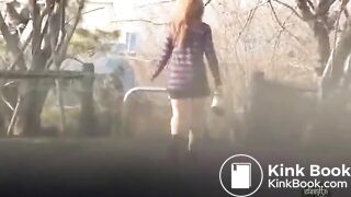 Japanese girls pooping in the public park