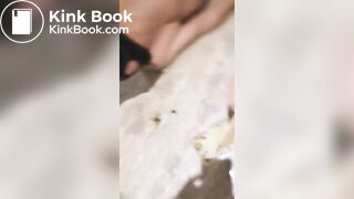 She force slave to eat her shit