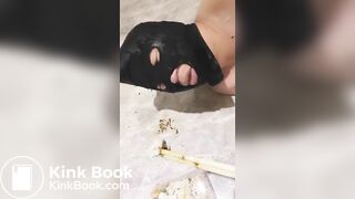 She force slave to eat her shit