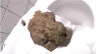 Gassy girl taking a poo