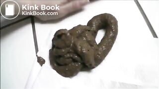 Gassy girl taking a poo