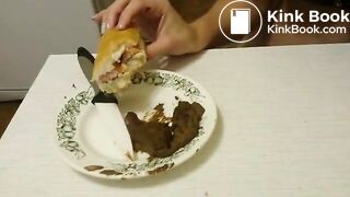 While she was eating, I had to cum