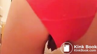 Red panty poop - video 3