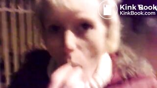 Sucking shit found on the ground