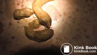 japanese teen struggles to eat shit in public toilet