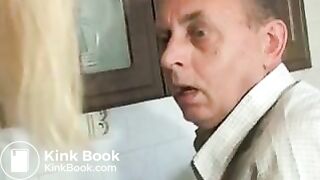 Two beautiful women fill their knickers on a man's face