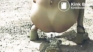 Black girl shitting in front of her jeep