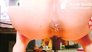 HAIRY CHINESE GIRL PISSING AND SHITTING ON THE FLOOR