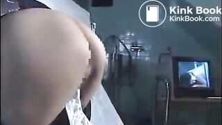 Love the positioning device, the hot girl sure needed that enema