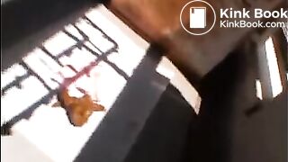 Cute asian girl sunshine shitting at balcony