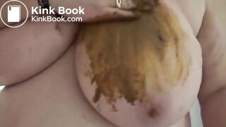 Scat wife jerks a hubby's shitty penis