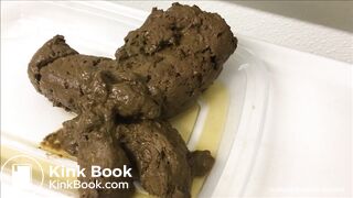 Eating shit in public bathroom